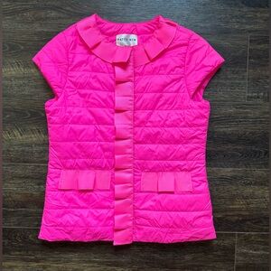 Patty Kim New York Pink Quilted Puffer Vest Top Size Small
